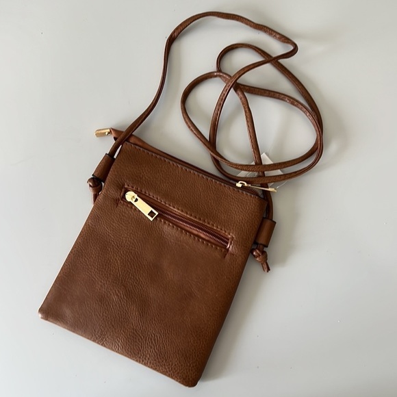 NWT Kara and Kate Brown Vegan Leather Mini Crossbody Handbag - Picture 4 of 6